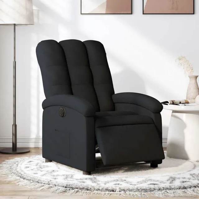 vidaXL Fauteuil verstelbaar elektrisch stof zwart