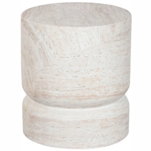 Item International Item Int. Bijzettafel - beige - glasvezel - 39 x 44 cm - cilindervormige zuiltafel