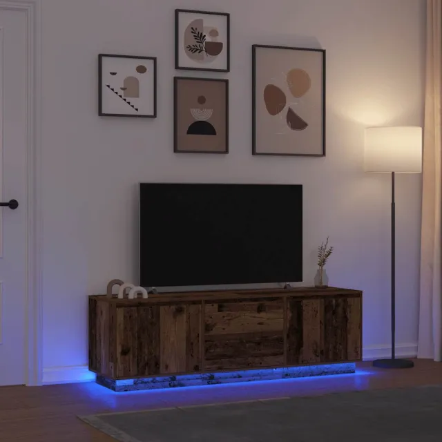vidaXL Tv-meubel met LED-verlichting 160,5x41x50 cm oud houtkleurig Bruin