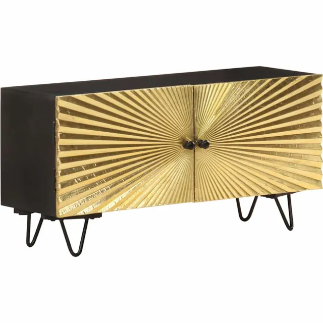 vidaXL Tv-meubel 90x30x45 cm massief mangohout Zwart