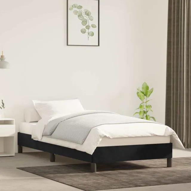 vidaXL Bedframe zonder matras 100x200 cm fluweel zwart