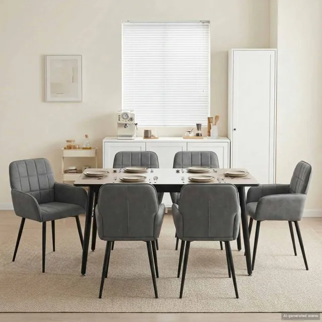vidaXL Eettafelstoelen 6 st fluweel Donkergrijs 56.5 x 50 x 85 cm
