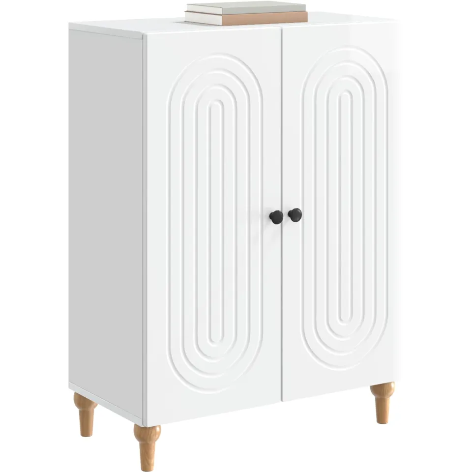 vidaXL Dressoir Hoogglans Wit 66 x 34,5 x 90 cm Bewerkt hout