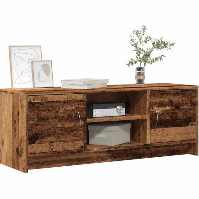 vidaXL Tv-meubel 102x30x37,5 cm bewerkt hout oud houtkleurig Bruin