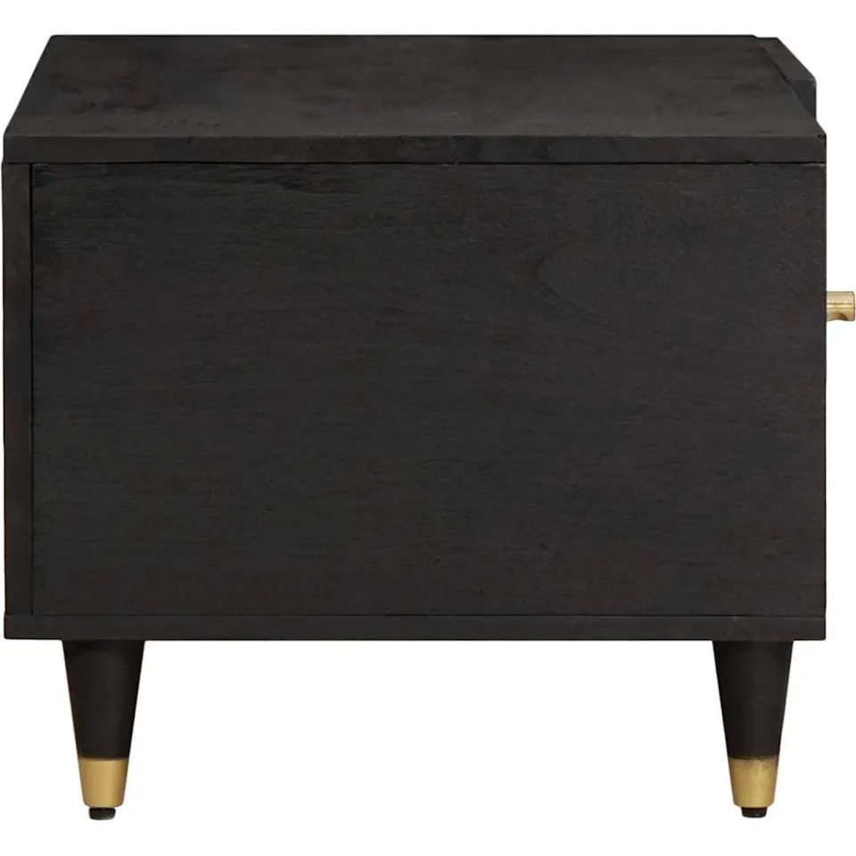 vidaXL Salontafel Zwart 80 x 50 x 40 cm Massief Mango Hout, foto 4