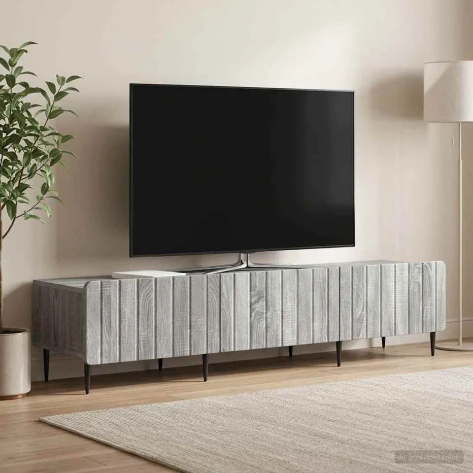 vidaXL TV-kast met lade Grijs sonoma 147 x 34,5 x 32 cm Bewerkt hout, foto 4