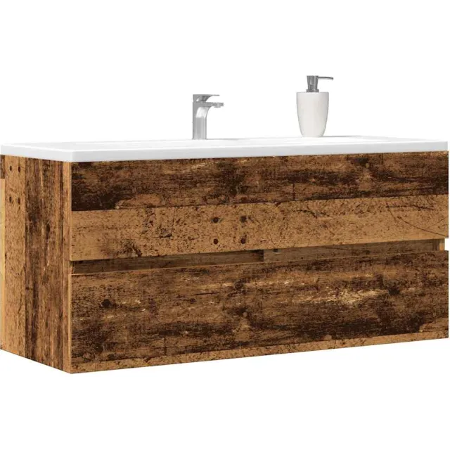 vidaXL Wastafelkast 100x38,5x45 cm bewerkt hout oud houtkleurig Bruin