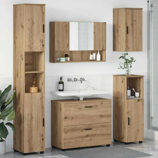 vidaXL Badkamermeubelset 5 st Artisan Eiken 35 x 30 x 192 cm