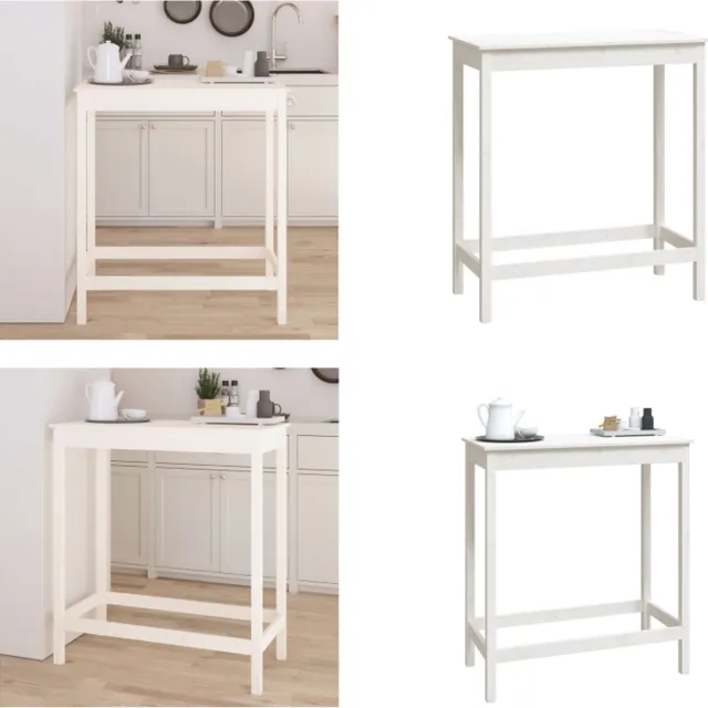 vidaXL Bartafel - 100x50x110 - cm - massief - grenenhout - wit