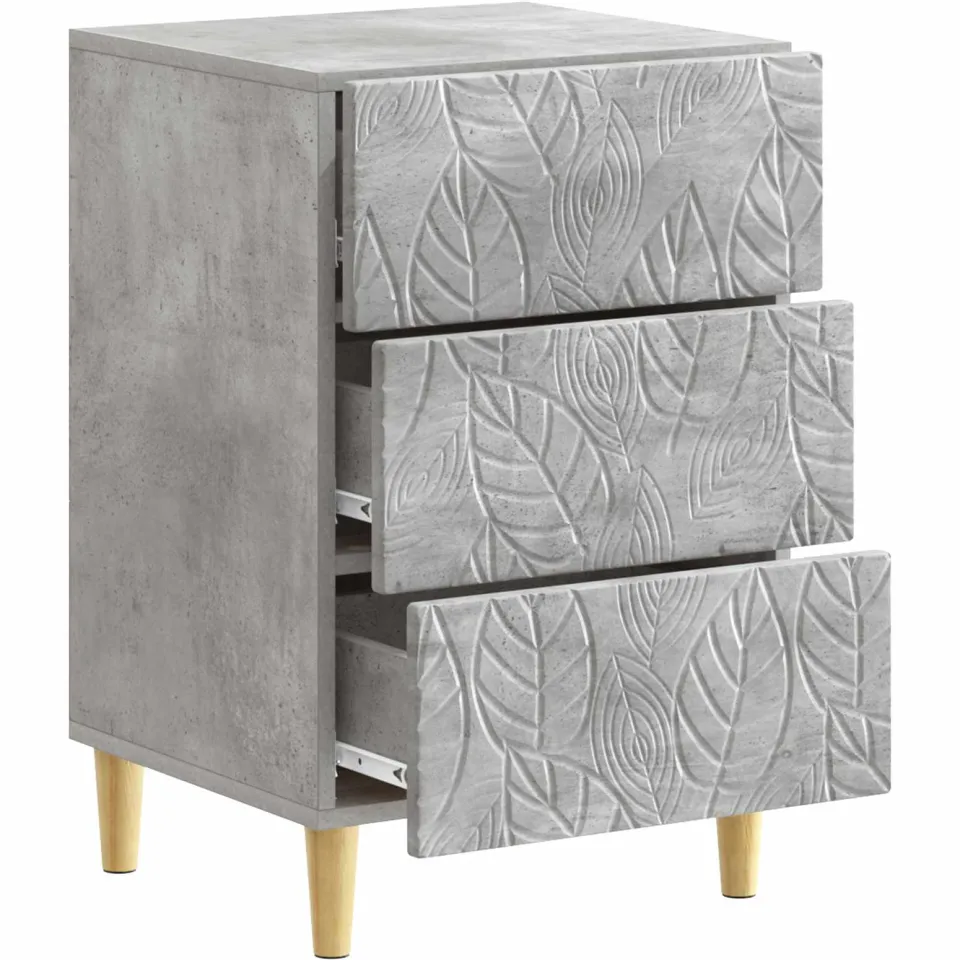 vidaXL Nachtkastje Betongrijs 43 x 41 x 66,5 cm Bewerkt hout