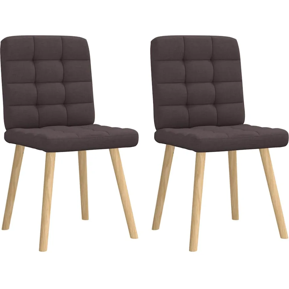 vidaXL Eetkamerstoelen 2 st stof donkerbruin bruin, foto 3