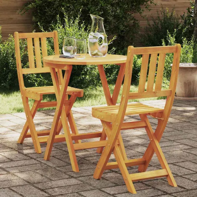 vidaXL Bistroset 3 st Olie naturel Massief Acaciahout, foto 2