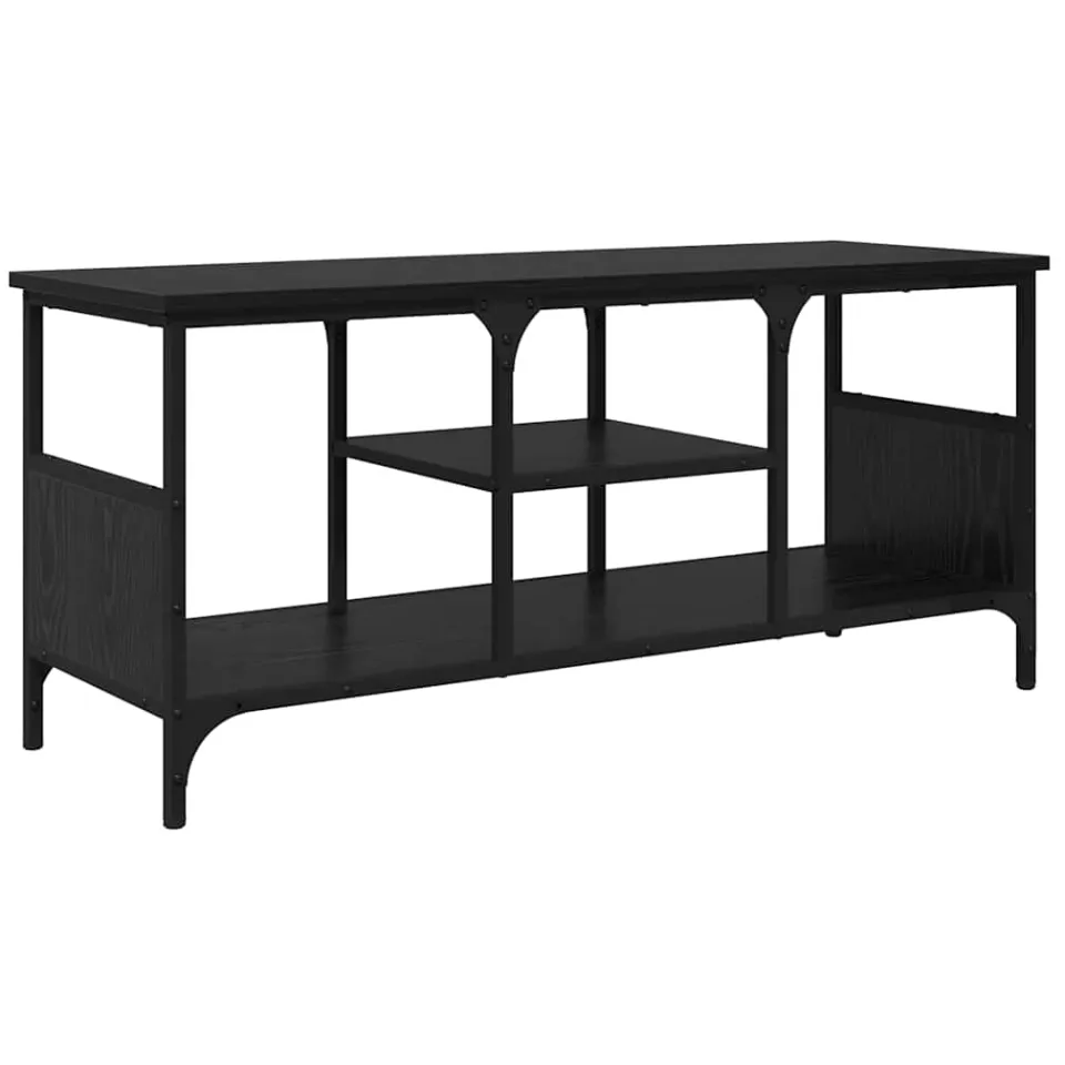 vidaXL TV-kast Zwart Eiken 100 x 35 x 45 cm Gemonteerd hout en ijzer, foto 3