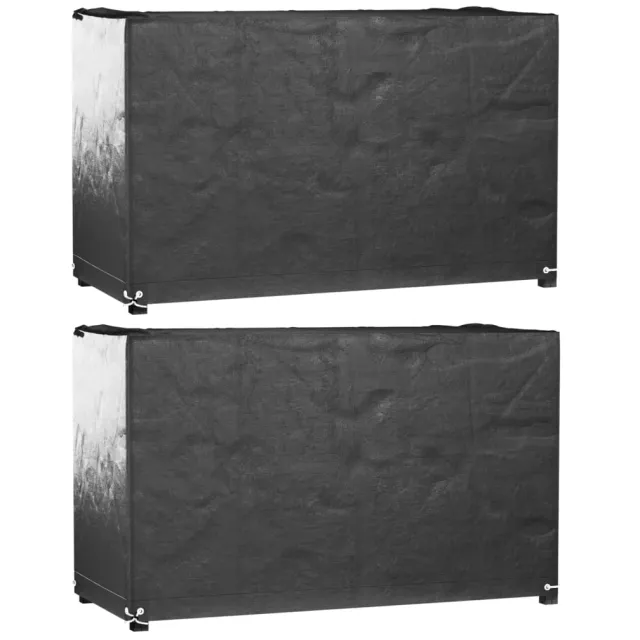 vidaXL Tuinmeubelhoezen 2 st 8 oogjes rechthoekig 125x55x75 cm Zwart