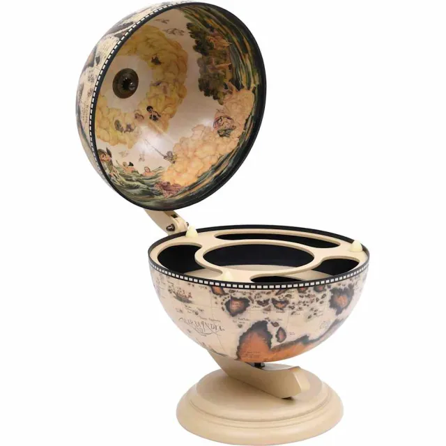 vidaXL Globebar tafelmodel eucalyptushout wit