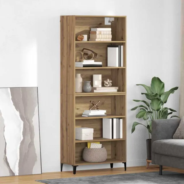 vidaXL Hoge kast Artisan Eiken 69,5 x 34 x 180 cm Bewerkt hout, foto 2