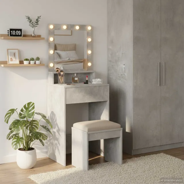 vidaXL Plafondtafel Beton Grijs 50 x 41 x 135 cm Bewerkt hout, foto 2