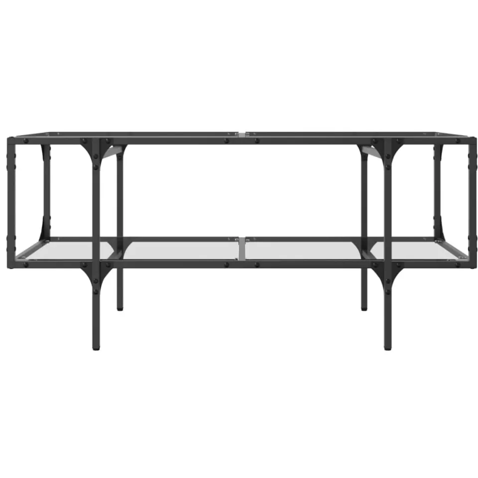 vidaXL Salontafel met transparant glazen blad 98,5x50x45 cm staal transparent