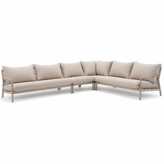 Belito Aluminium Hoek Loungeset - Taupe Frame - Belito Julia - 4-delig beige