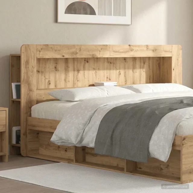 vidaXL Hoofdbordkast Artisanaal eiken 200 cm Geconstrueerd hout Bruin