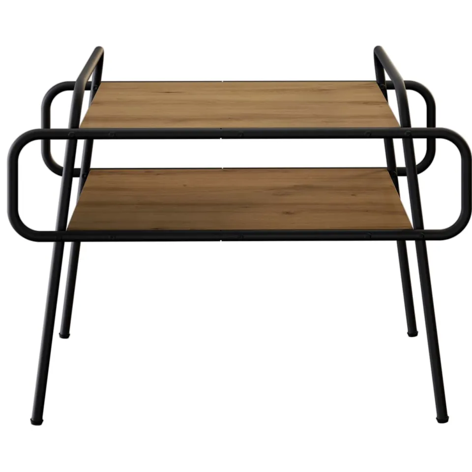 vidaXL Salontafel Artisanaal eiken 70 x 50 x 51 cm Bewerkt hout Bruin
