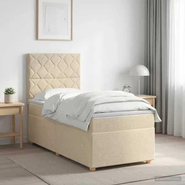 vidaXL Boxspringbed met matras Crèmekleurig 80 x 200 cm Stof