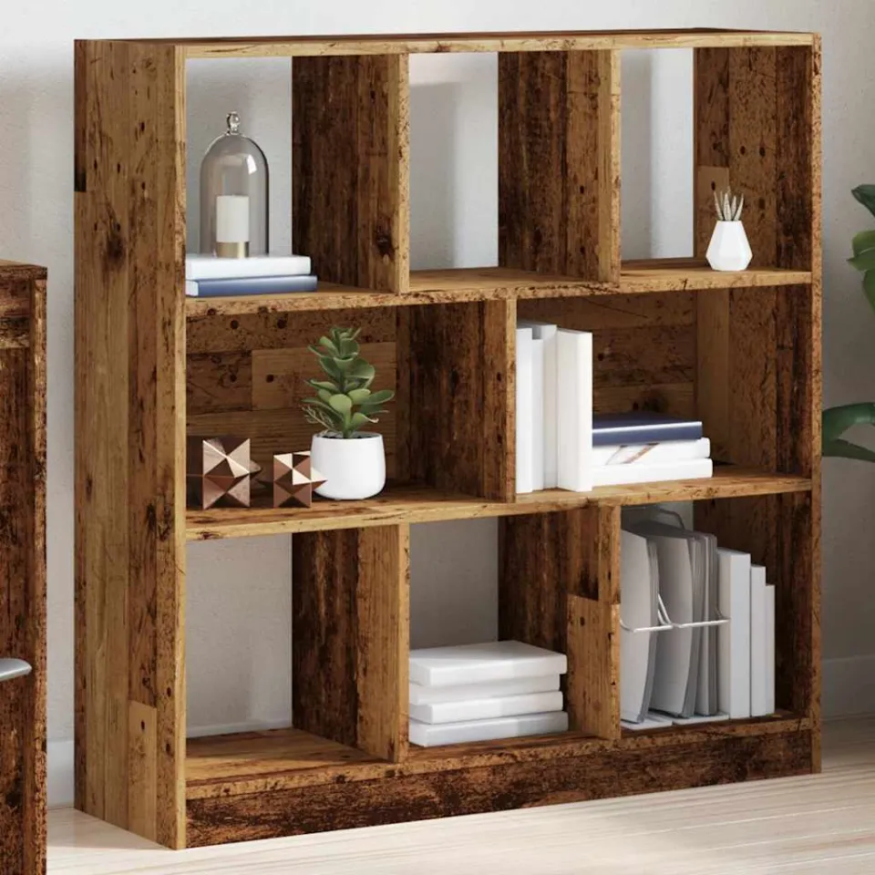 vidaXL Boekenkast 97,5x29,5x100 cm bewerkt hout oud houtkleurig bruin, foto 4