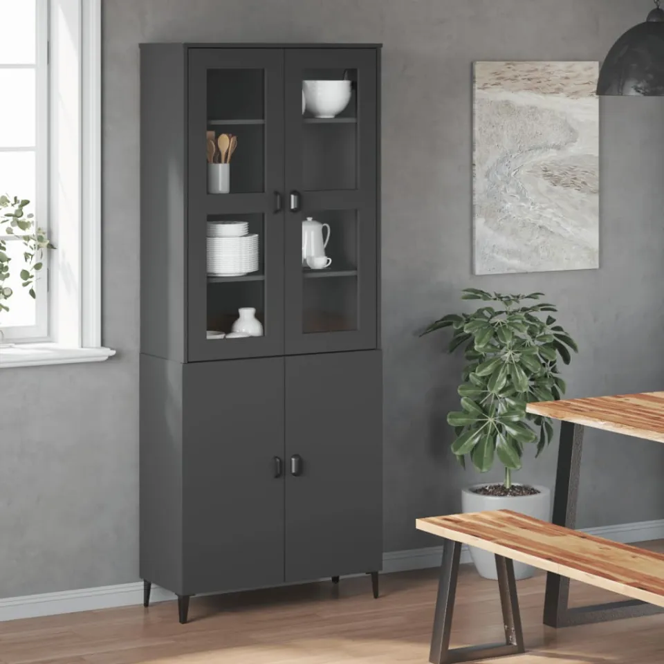 vidaXL Opzetkast VIKEN bewerkt hout antracietgrijs, foto 3