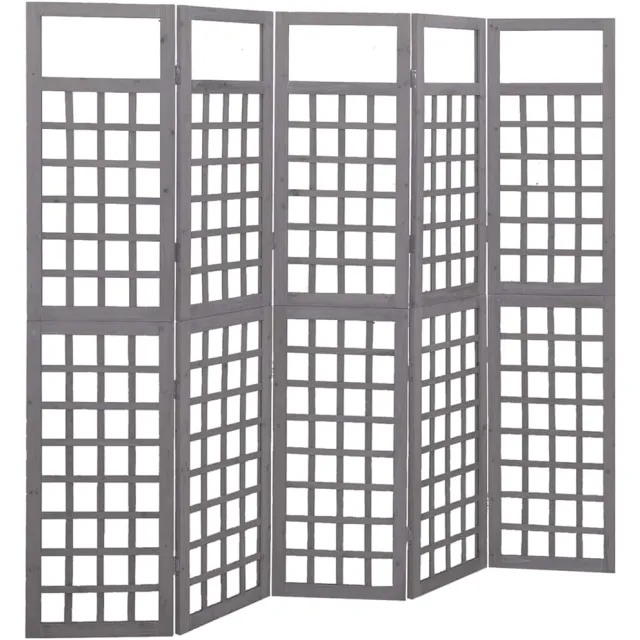vidaXL Kamerscherm/trellis met 5 panelen 201,5x180 cm vurenhout grijs