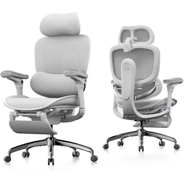 Sihoo Doro C300 V2 Ergonomische Bureaustoel - Voetensteun - Dubbele Dynamische Lendesteun - 8D Gecoördineerde Armleuningen - Verstelbaar voor Werk en Gaming - Wit C300 V2 - JT - Wit