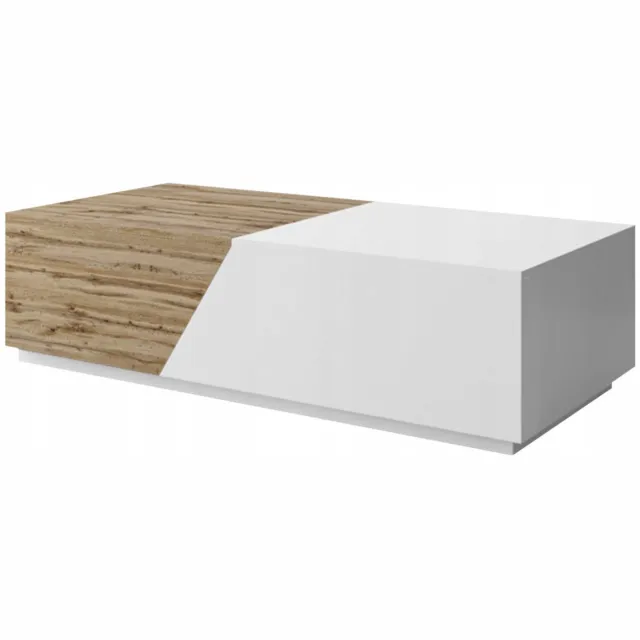 Lendo Double Serie - Moderne Uitklapbare Salontafel - Wit - Wotan Eiken Wit;Dauw Wotan