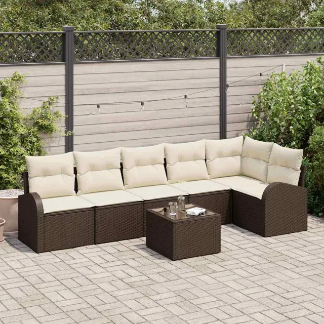 vidaXL Tuin Sofa Set Bruin poly rattan, foto 2