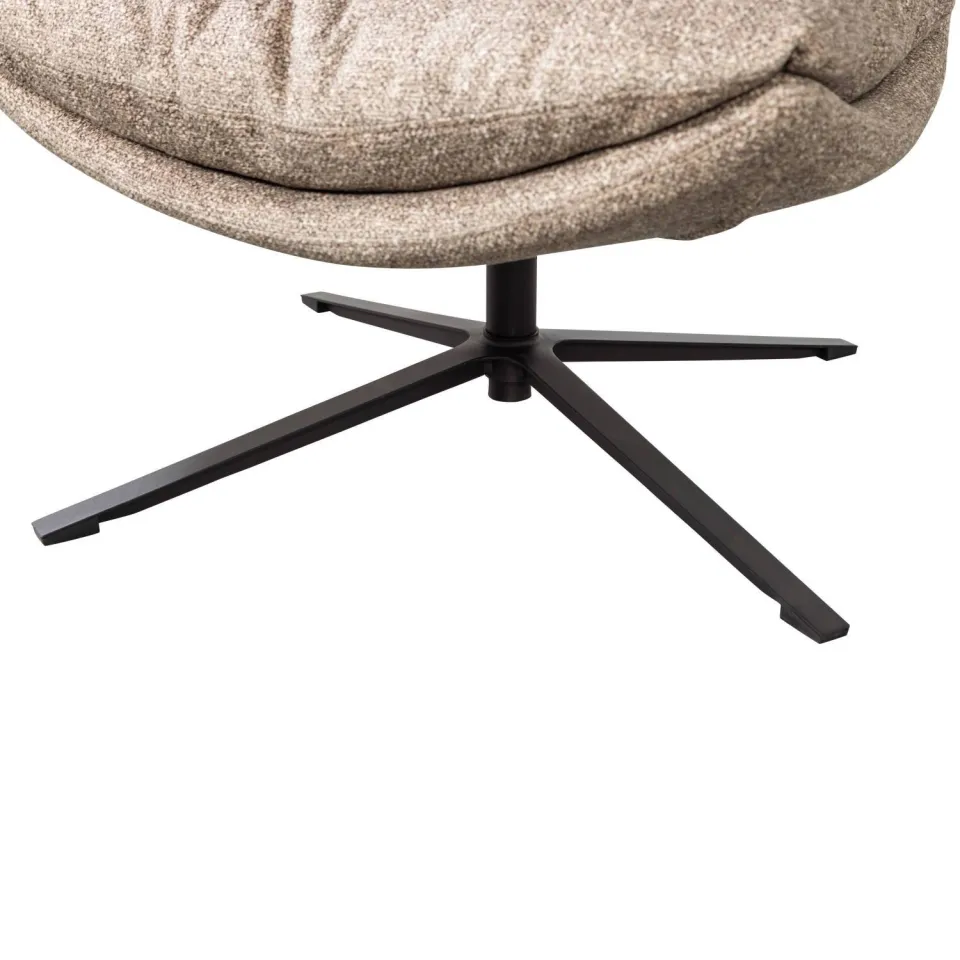 WOOOD Arve Draaifauteuil - Bedrukte Stof - Naturel Melange - 86x82x87, foto 7