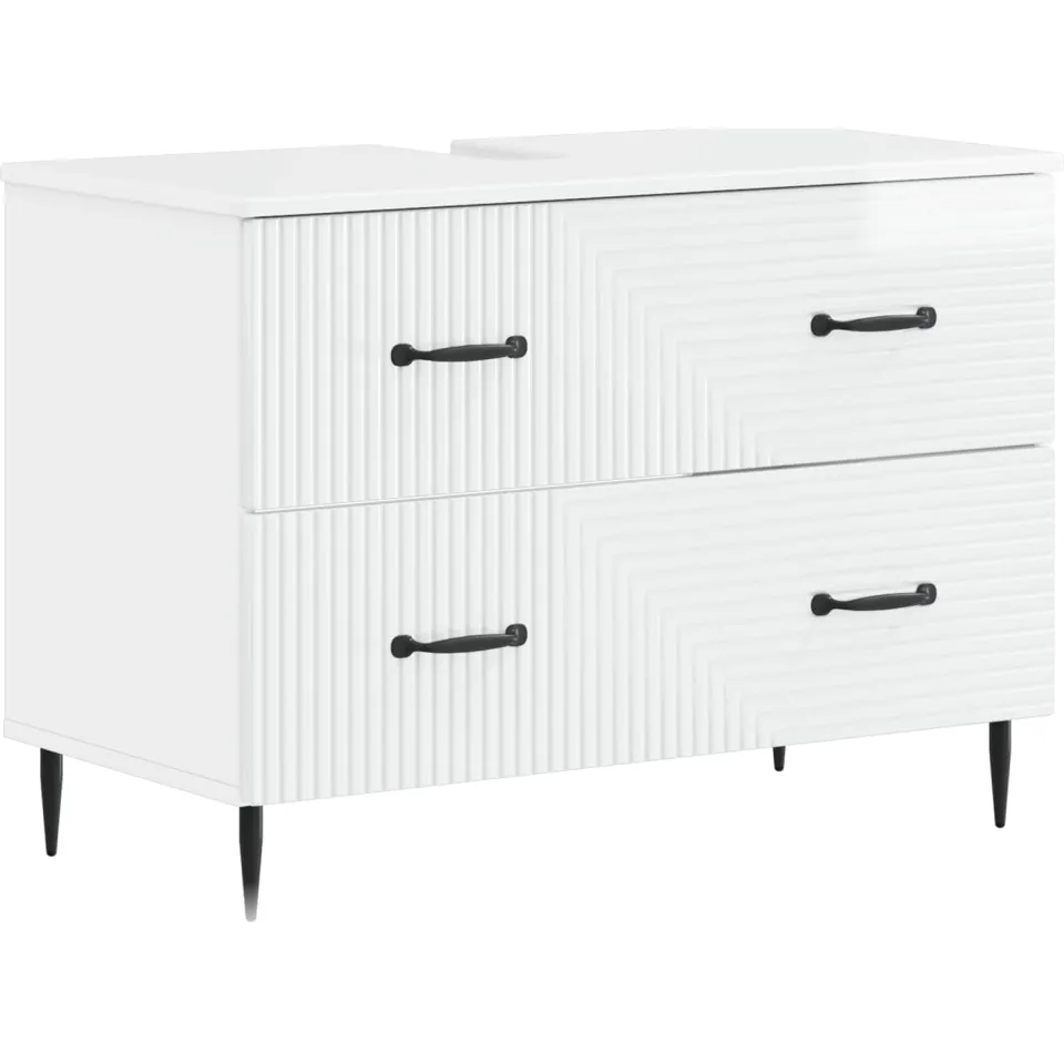 vidaXL Badkamer wastafelkast HAARLEM Hoogglans Wit 82 x 41 x 58,5 cm, foto 3