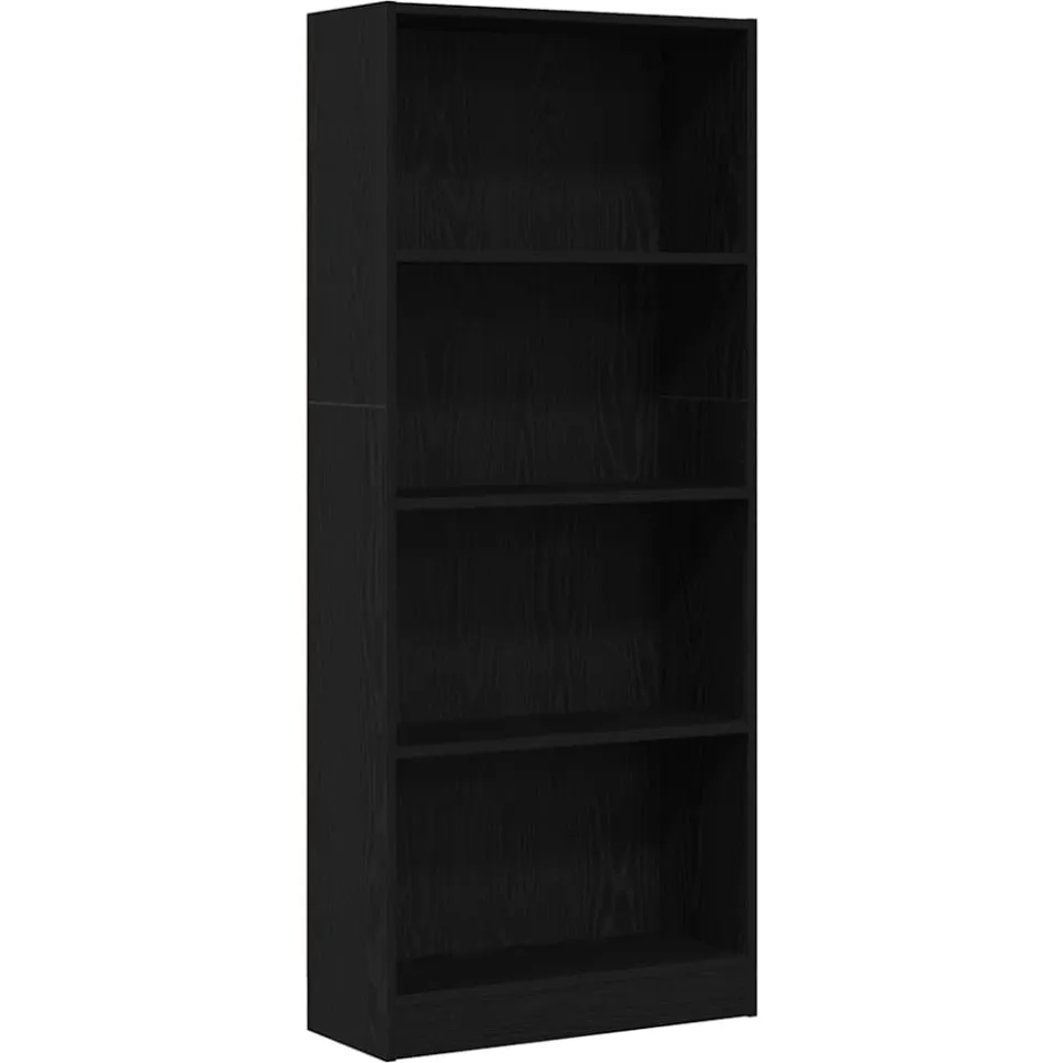 vidaXL Boekenkast 60 x 24 x 143 cm Bewerkt hout Zwart Eiken, foto 3