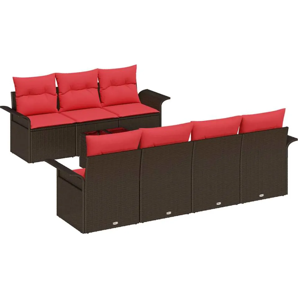 vidaXL Tuin Sofa Set 8 st Bruin poly rattan