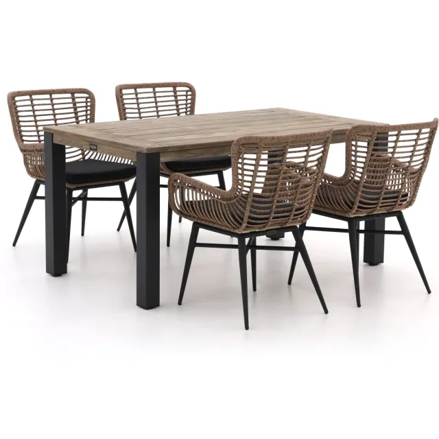 Intenso Furniture Intenso Asti/ROUGH-S 160cm dining tuinset 5-delig taupe, foto 2