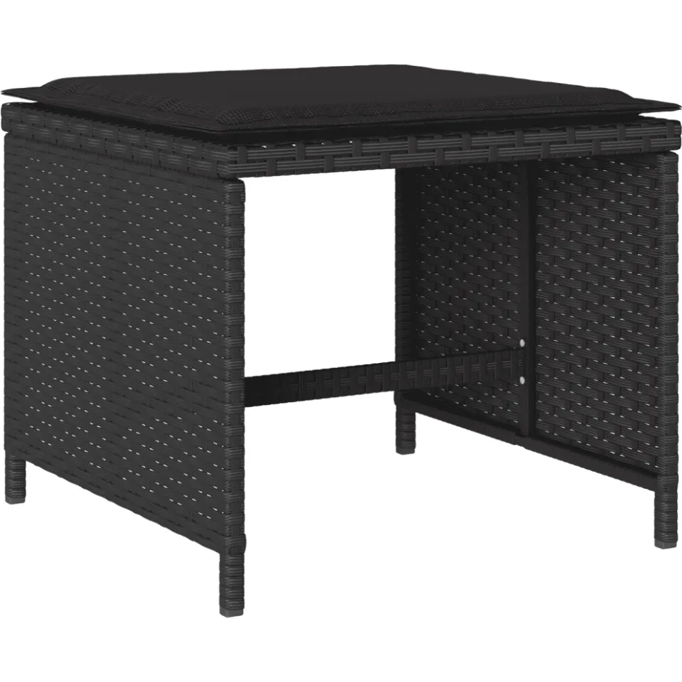 vidaXL 13-delige Tuinset met kussens poly rattan zwart, foto 2