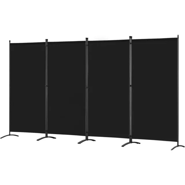 Famanu Woonkamerverdeler, beschermscherm en kamerscherm voor kamerindeling, zwart, 324 x 169 cm