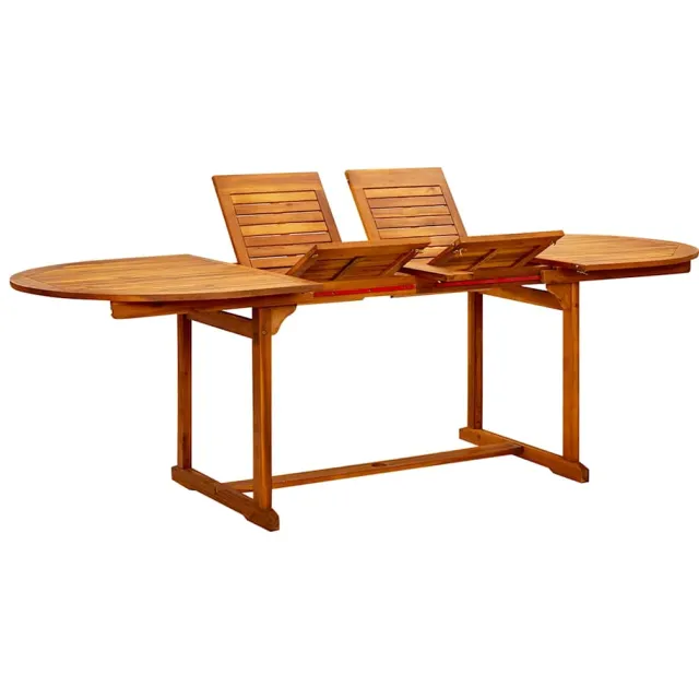 vidaXL Tuintafel (160-240)x100x75 cm massief acaciahout Bruin