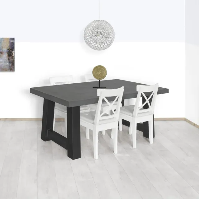Betonlook eettafel Anoka met A poten