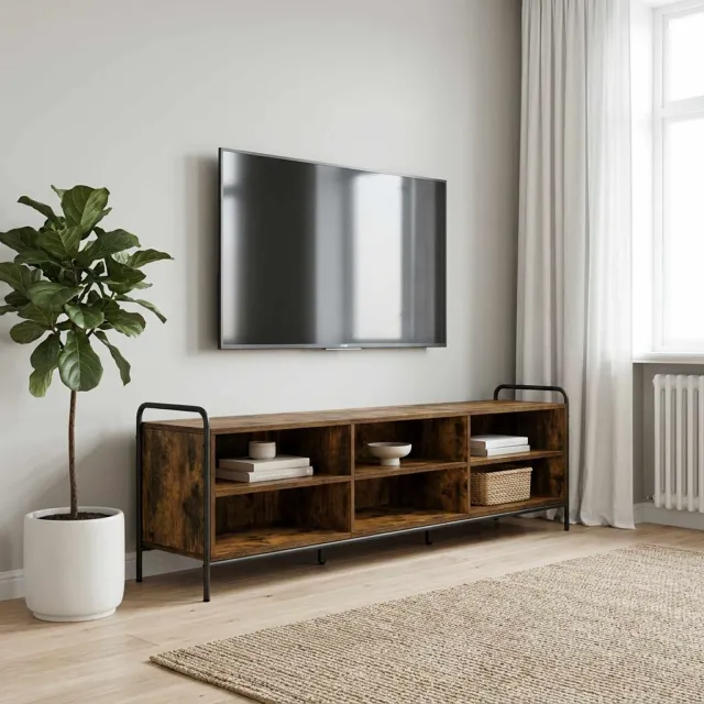 vidaXL Tv-meubel 140 x 39,5 x 50 cm Gerookt eiken Bewerkt hout Bruin