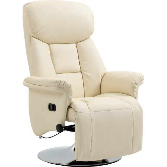 Homcom Relaxfauteuil - Polyurethaan - 78x80x109cm - Crème