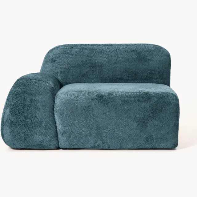 Westwing Collection Hoekmodule Wolke van teddy bouclé Turquoise