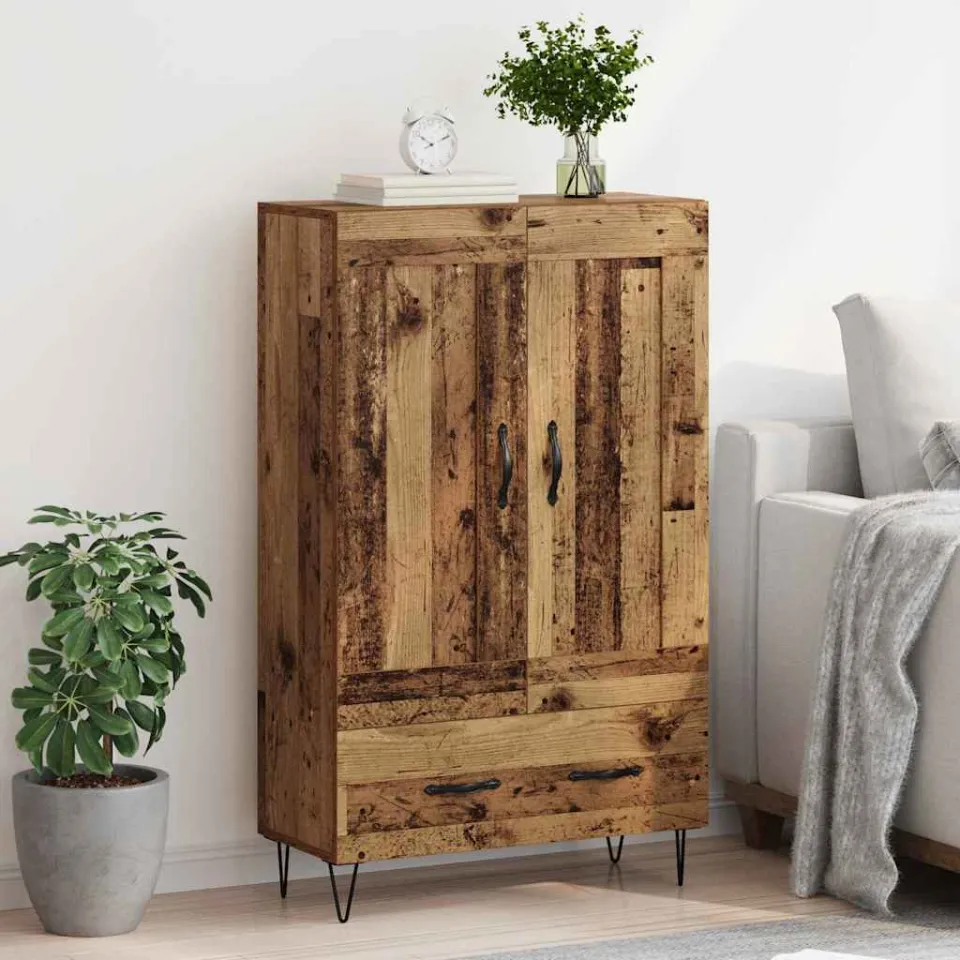 vidaXL Highboard Oud Hout 69,5 x 31 x 115 cm Bewerkt hout bruin, foto 4