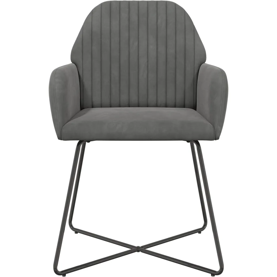 vidaXL Eettafelstoelen 2 st fluweel Donkergrijs 55 x 50 x 84 cm
