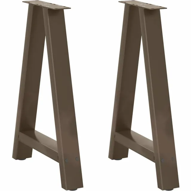 vidaXL Eettafelpoten 2 st A-vormig 60x(72-73) cm staal Bruin