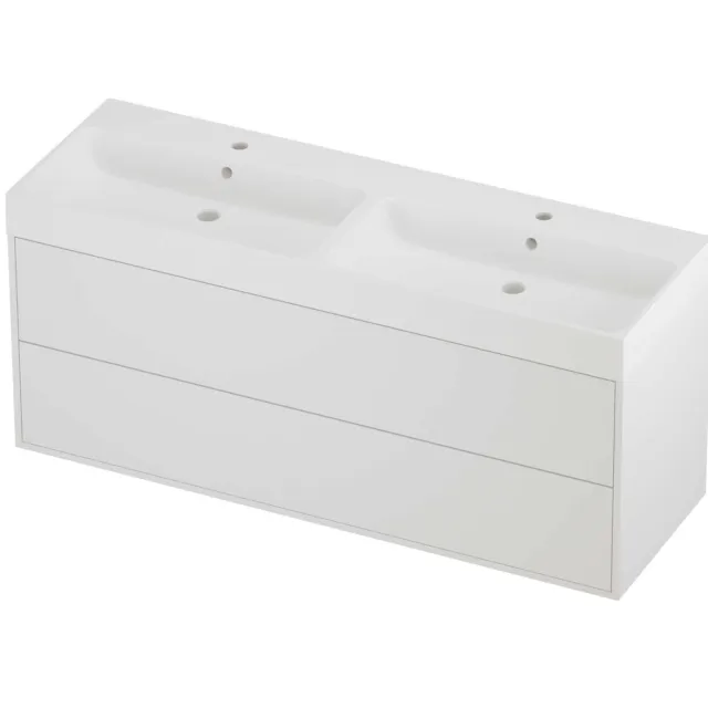 Proline Podium Badmeubelset Polystone Loft 2 Laden 140x46x62 cm Mat Wit Mat White