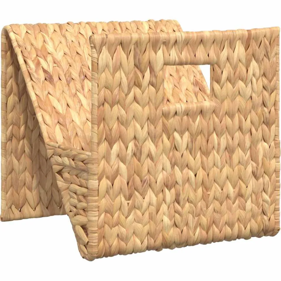 vidaXL Tijdschrifthouder 31x31x31 cm waterhyacint bruin, foto 3