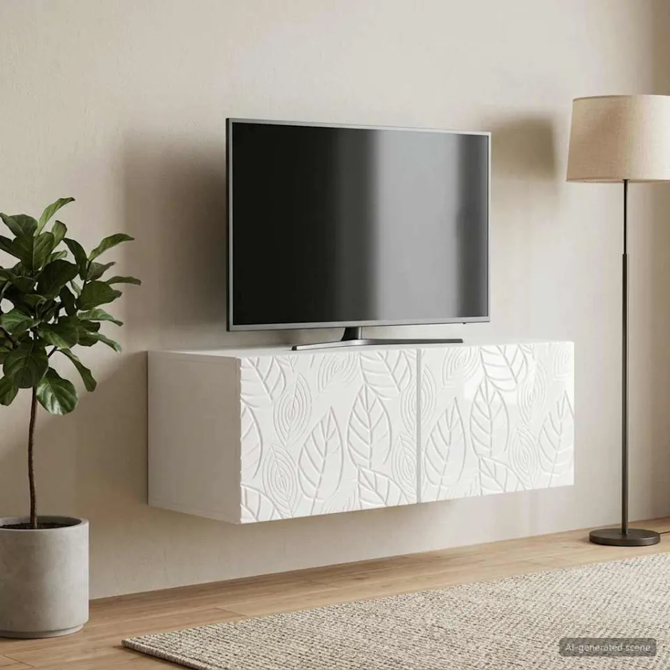 vidaXL Wandbeugel TV-kast 78,5 x 41 x 30 cm Hoogglans Wit Bewerkt hout, foto 3